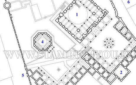 План кюллие мечети Зал Махмуд-паши